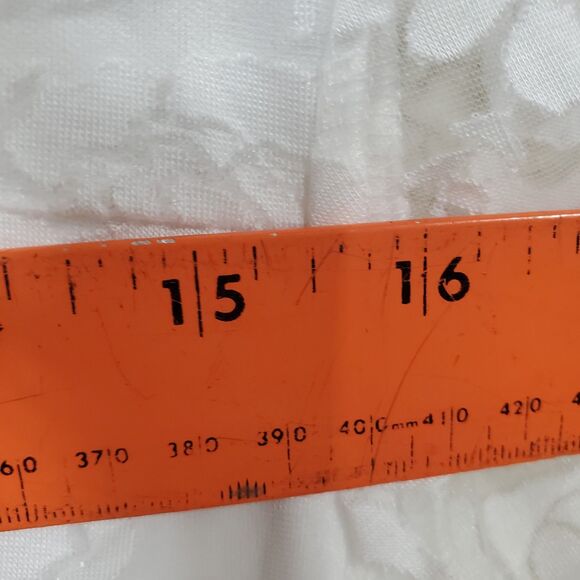 Siren Lily White Floral Lined Sheer Lace 3/4 Sleeve Open V Neck Blouse 2X - Picture 13 of 16